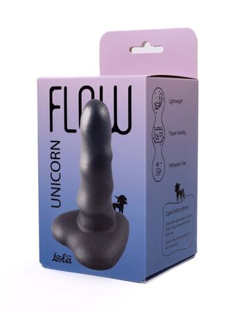 Черный нереалистичный дилдо Unicorn Max - 12,5 см.